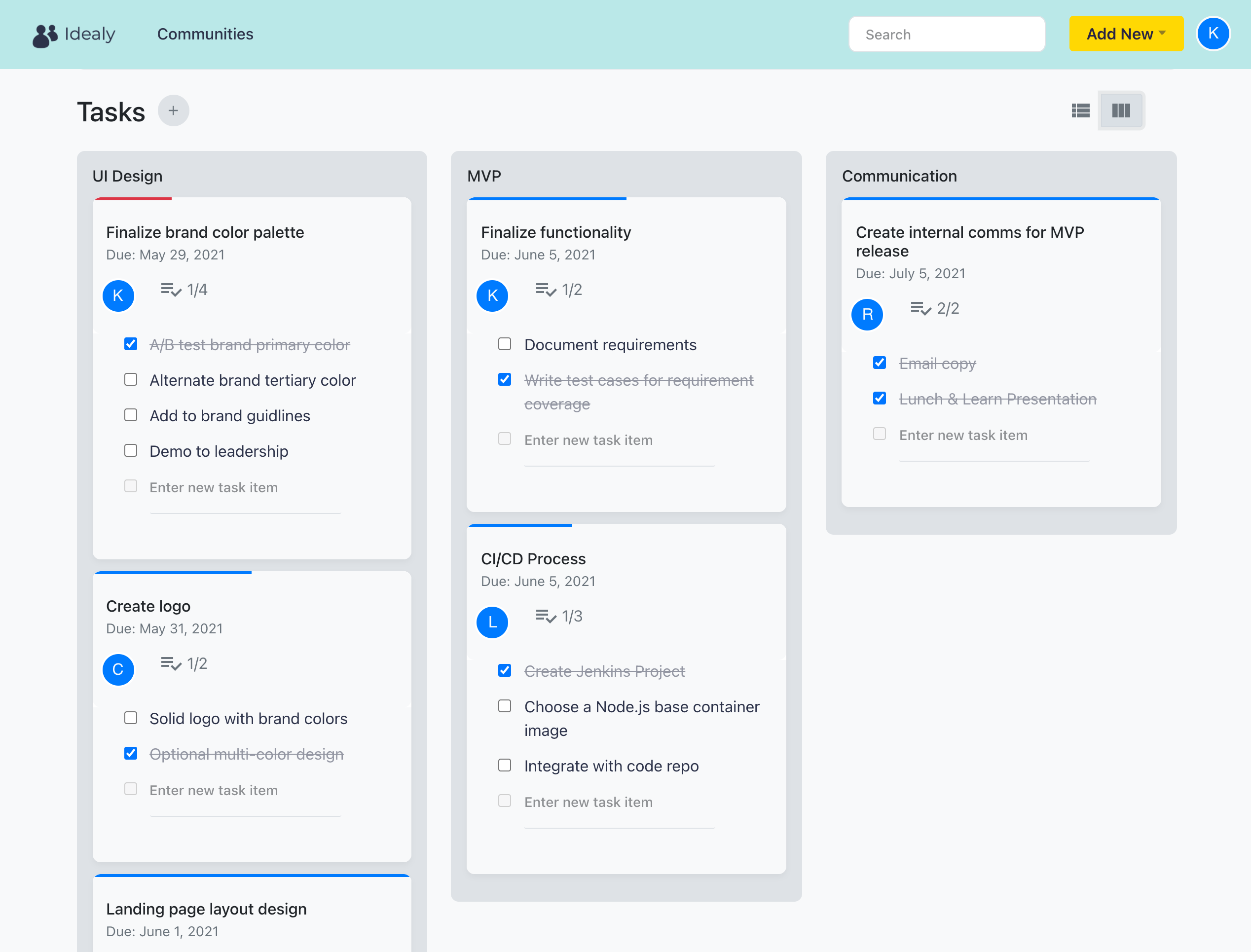 Project Column View